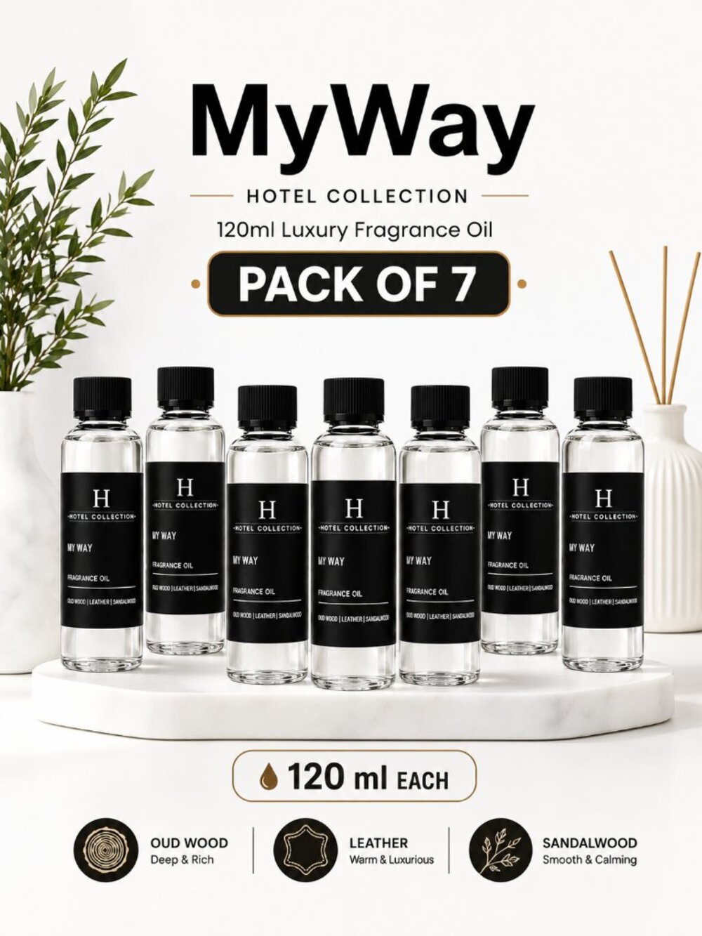 My Way 500ml Diffuser Oil 7-Pack – Inspired by 1 Hotel Miami Collection Aroma360